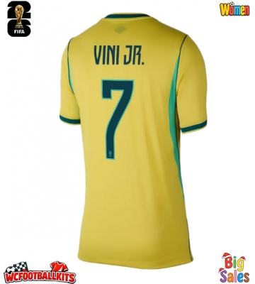 Brazil Vinicius Junior #7 Replica Home Stadium Shirt for Women World Cup 2026 Short Sleeve